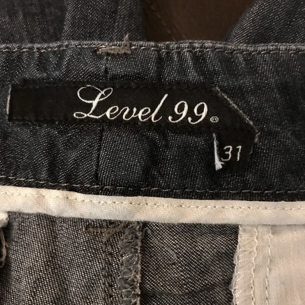 Level 99 Wide Leg Dark Denim Blue Gaucho Culottes Anthropologie 31 - Picture 4 of 8